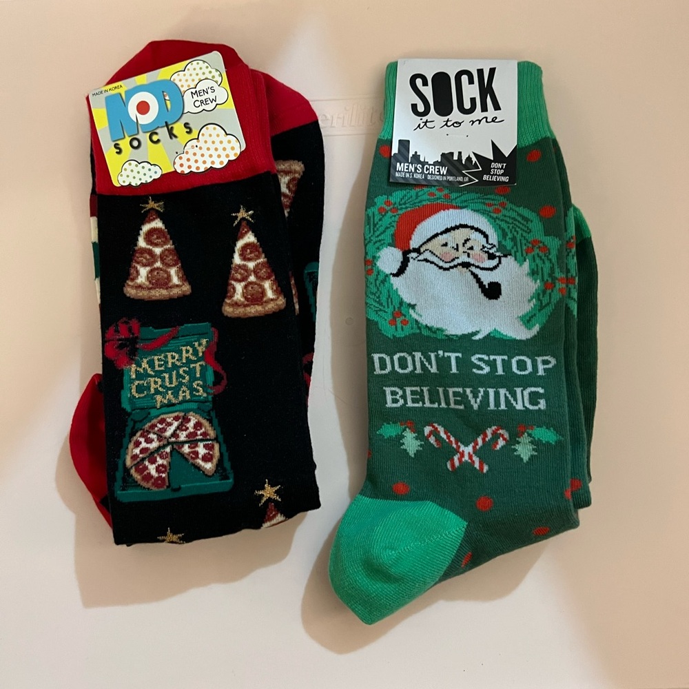 Men's Holiday Socks - Black and Green